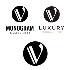 V logo vector. Clean and simple V logo template