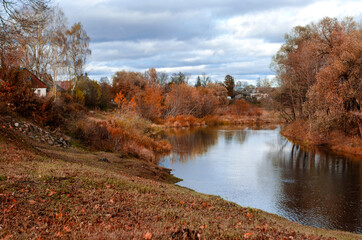autumn in the park river