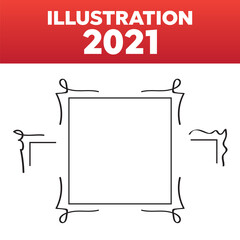 Cute floral border corners. Vintage frames corner set