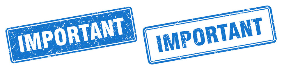 important stamp set. important square grunge sign