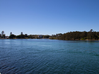 Obraz premium Beautiful views of Wallis Lake in Forster Beach NSW Australia
