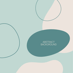 Abstract background with organic flowing shapes and freehand drawn lines. Modern minimalist design in scandinavian style. Vector illustration in pastel colors.