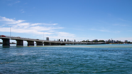 Fototapeta na wymiar Beautiful views of Wallis Lake in Forster Beach NSW Australia