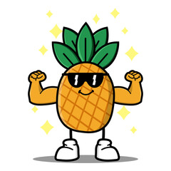 cute pineapple cartoon mascot character