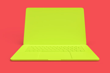 Minimalistic illustration of a laptop. 3D illustration