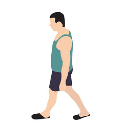 vector, isolated, man walks in flat style, no face