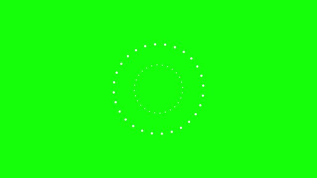 Set of 8 Circle Explosive Accent Highlights Elements. 4k Animation on Green Screen (Chroma Key) Background