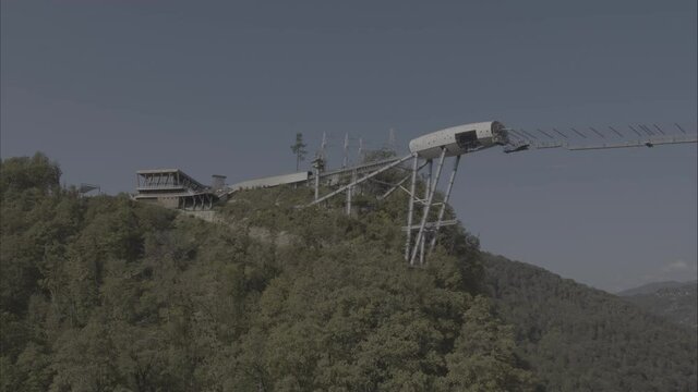 Sochi, Russia. Aerial view of the bridge Sochi Skypark