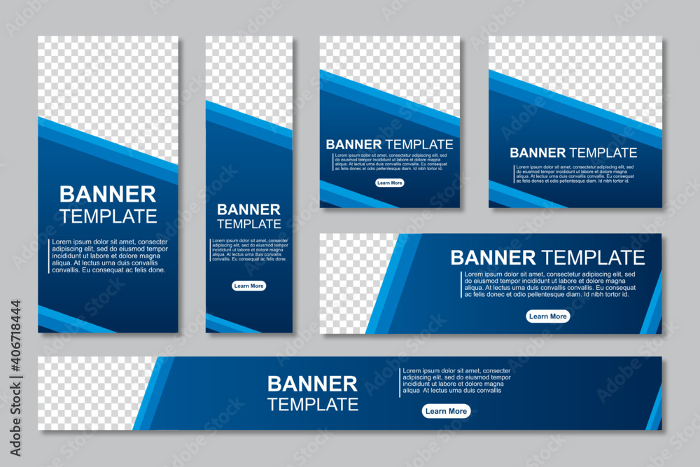 Poster set of modern web banners template design with a place for photos. modern and minimalist concept use