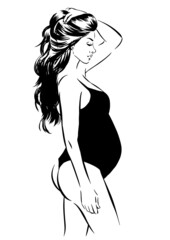 Pregnant woman profile