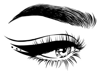 Woman with beautiful makeup eyes