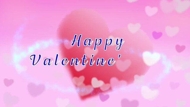 Heart Background For Valentine's day. Animated background .
Happy Valentines Day text.