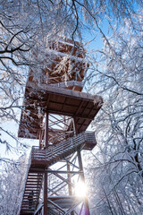 Wieżyca kaszuby wieża zima śnieg