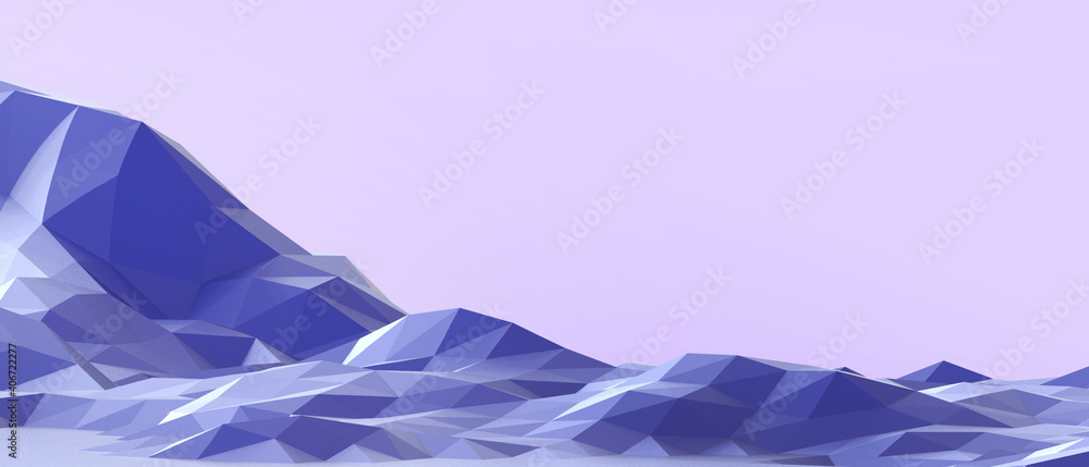 Poster abstract background and geometric mountain landscape concept with gradient blue background,copy spac