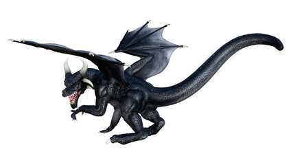 Fototapeta premium 3D Rendering Fairy Tale Dragon on White