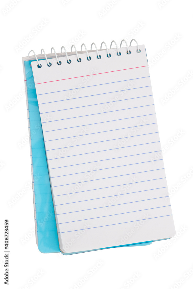 Sticker retro lined paper notepad isolated on white