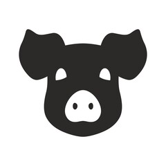 Pig icon. Pork. Fresh meat. Livestock. Vector icon isolated on white background.