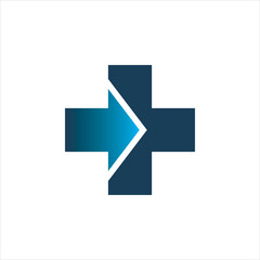 medical plus arrow logo design