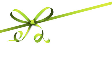 green colored ribbon bow