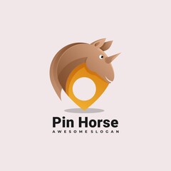 colorful animal horse logo illustration vector template