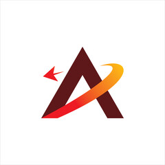 triangle arrow plane logo design