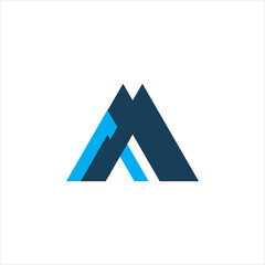 blue triangle digital logo design