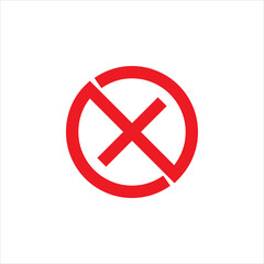 red circle letter x logo design