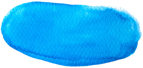 Watercolor blue paint texture abstract shape. Artistic grunge background. Isolated on white.