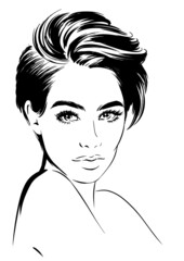 young woman with short hairstyles