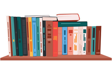 Bookshelf vector cartoon illustration isolated on a white background.