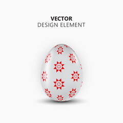 3d realistic  Easter egg. Happy Easter Design element. Vector Illustration EPS10