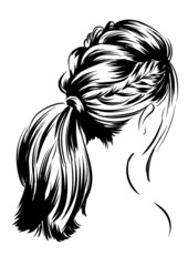 Original women hairstyle for long hair