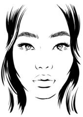Young asian woman face