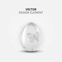 3d realistic  Easter egg. Happy Easter Design element. Vector Illustration EPS10