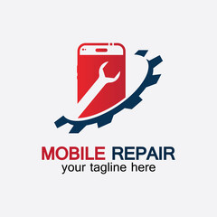 Mobile Phone Repair Logo.phone service logo, Rhone Repair, simple, concept, logo template - Vector