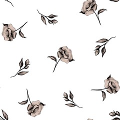 Graphic seamless floral pattern. Design for textile, fabric , wallpaper and packaging 