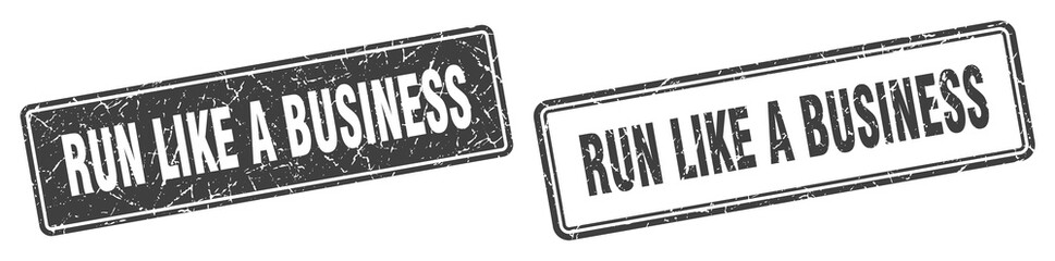 run like a business stamp set. run like a business square grunge sign