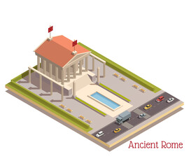 Ancient Rome Landmarks Isometric Composition