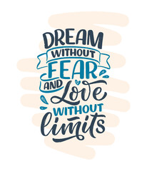 Card with slogan about love in calligraphy style. Vector abstract lettering composition. Trendy graphic design for print. Motivation poster. Quote for Valentine's Day.