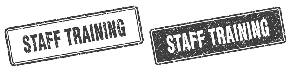 staff training stamp set. staff training square grunge sign