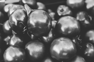 vintage black and white shot of a few tomatoes
