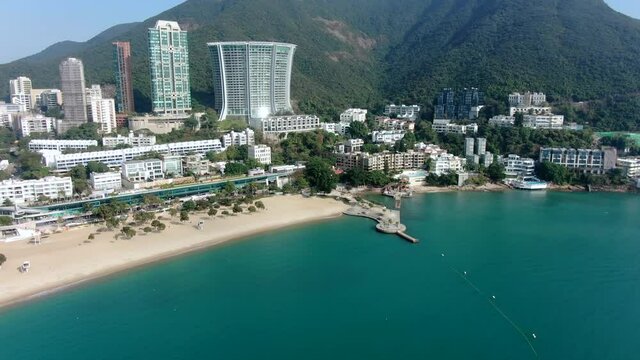 Aerial view of Repulse bay Kwan Yin temple, Hong Kong.