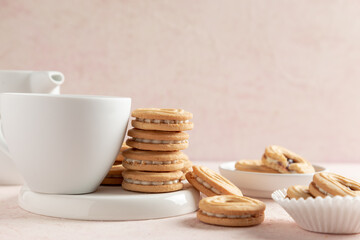 cup of coffee and cookies