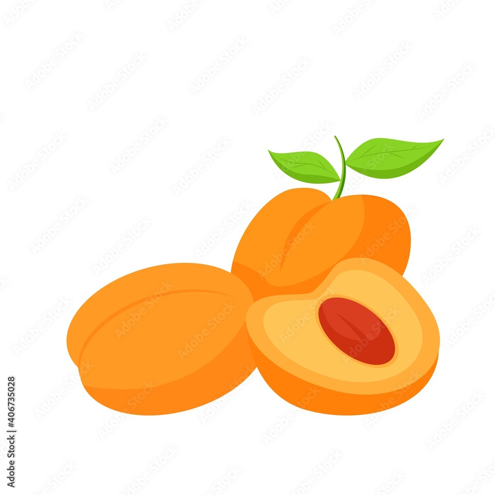 Wall mural Apricot Fruit Icon - Wall murals