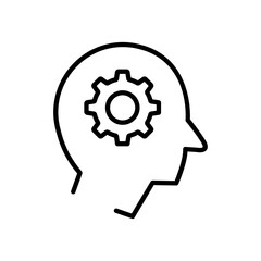Head with setting line icon. management symbol, business. simple design editable. Design template vector