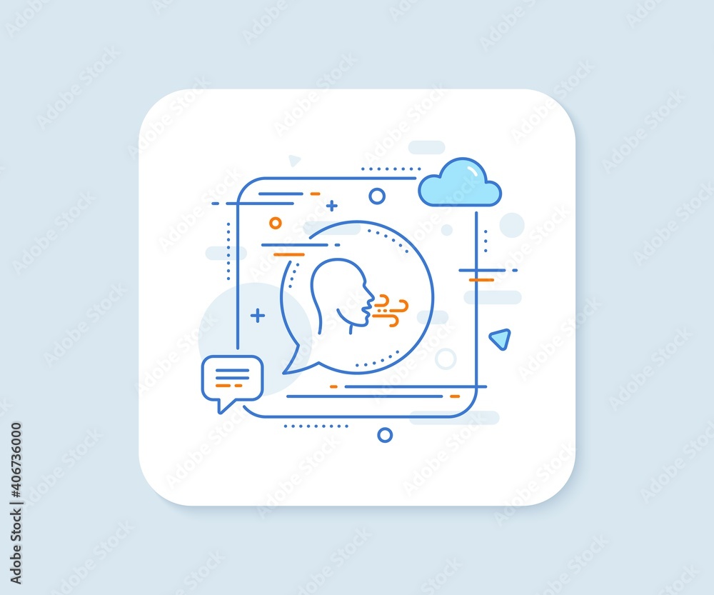 Aufkleber breathing line icon. abstract square vector button. breath difficulties sign. respiration problems s