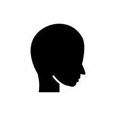 Head glyph icon. simple design editable. Design template vector