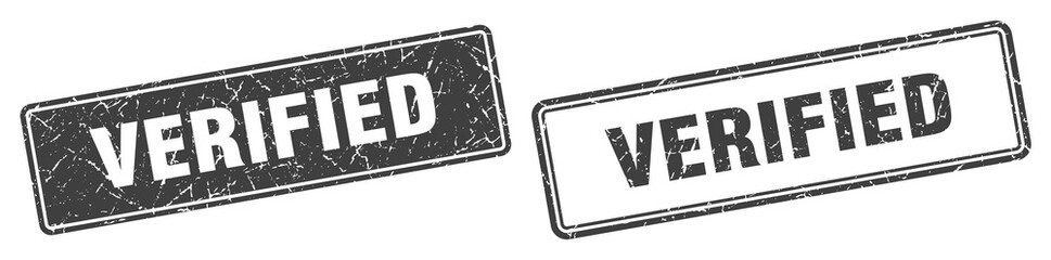verified stamp set. verified square grunge sign