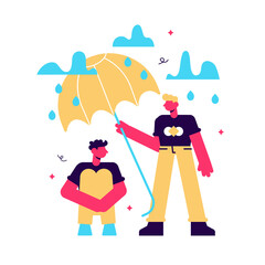 Vector illustration, concept of support for those under stress