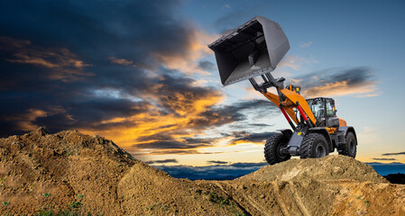 heavy earth mover on construction site